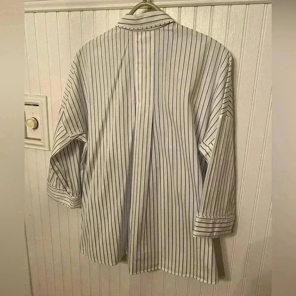 Carlisle Collection Striped Button Up Blouse - image 4